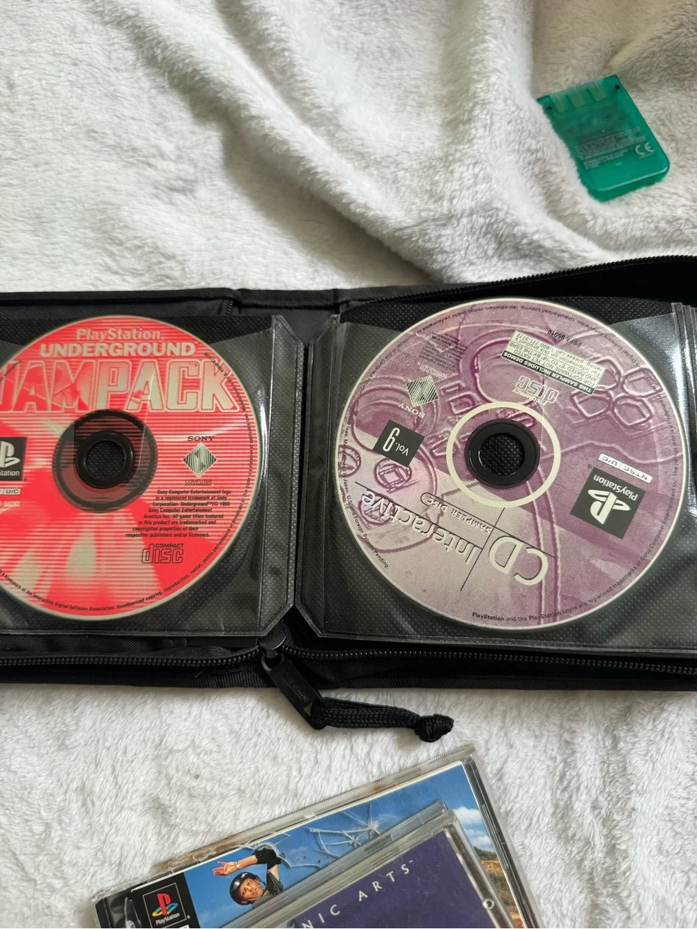 Sony PlayStation Game CD Case Lot with Green Spine Accents